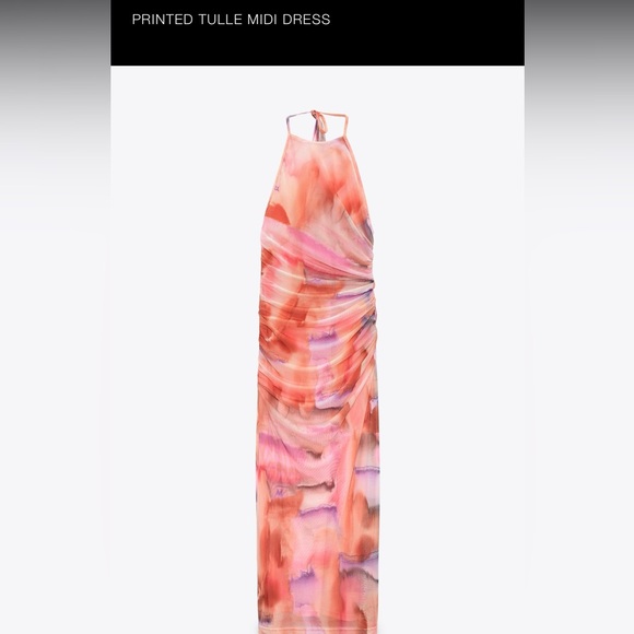 NEW Zara tulle midi halter dress size XS - Picture 3 of 3